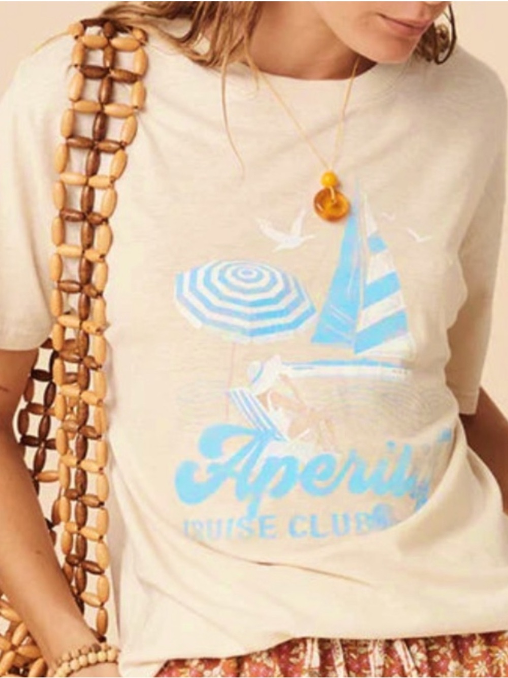NWT Spell🛳️ Cruise Club Tee in Antique White size XS